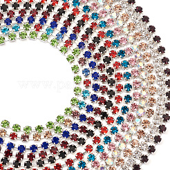 12 Farben Messing Strass Strassketten&nbsp;CHC-FW0001-01