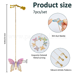 7 Stück Schmetterling Acryl & Legierung Musiknote Gitarre Charm Lesezeichen&nbsp;AJEW-FH00030