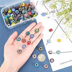 Смешанный стиль ручной работы Стеклянные витые европейских бусы&nbsp;LPDL-PH0001-03-WH