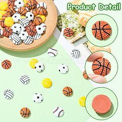 60 шт. 6 стиля спортивных непрозрачных смоляных кабошонов&nbsp;RESI-CJ0004-95