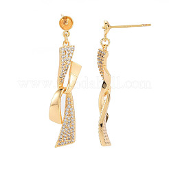 Латунные серьги-гвоздики из циркония KK-S364-042