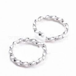 304ステンレススチールオープン丸カン  ツイストラウンド  銀  18ゲージ  8x1mm  内径：6mm&nbsp;STAS-F191-12S-C