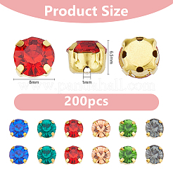 200шт. стеклянные пришивные стразы&nbsp;FIND-HS0001-62A