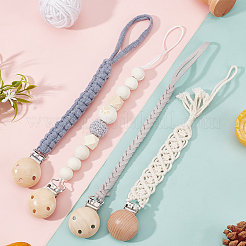4 porte-tétine en bois de 4 styles pour bébé&nbsp;AJEW-CA0002-10