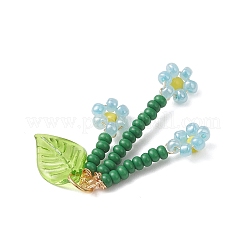 Colgantes de flores con cuentas de semillas de vidrio&nbsp;PALLOY-MZ01194-01