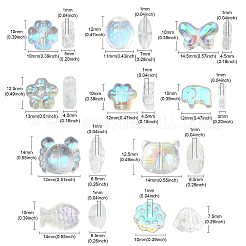 100шт 10 стиля прозрачные стеклянные бусины&nbsp;GLAA-CJ0001-93