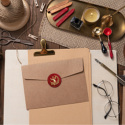 Латунная восковая печать штамп с ручкой AJEW-WH0184-0521