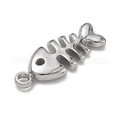 304ステンレススチールチャーム  フィッシュボーンのチャーム  ステンレス鋼色  14.5x5.5x2mm  穴：1.4mm&nbsp;SA-B007-03P-A