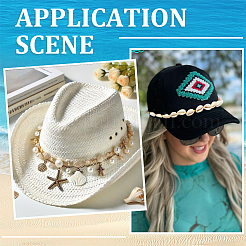 6 шт. 6 стиля ракушка каури на морскую тематику и цепочка с крышкой из алюминиевого и латунного сплава HJEW-SC0002-36