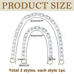 2 шт. 2 стиля ccb пластиковые прямоугольные цепочки для кошельков&nbsp;FIND-HS0002-14P