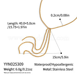 Элегантные многослойные ожерелья с кисточками из нержавеющей стали 304 с шариковой цепочкой для женщин RS7839