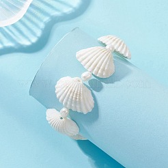 Natürliche Spiralmuscheln und Süßwasserperlen für Damen&nbsp;BJEW-TA00746