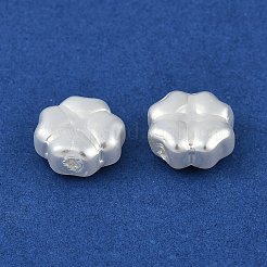 ガラスの輪郭の真珠ビーズ  パールカラーの  クローバー  ホワイト  10.5x10.5x5mm  穴：1mm&nbsp;HY-Z001-02