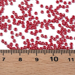 11/0 チェコ不透明ガラスシードビーズ  光沢のある  ラウンド  レッド  2.2x1.5mm  穴：0.7mm  約500 G /袋&nbsp;SEED-N004-003B-19