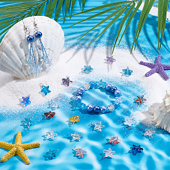 100 шт. подвески из прозрачного стекла с градиентной краской для выпечки в виде морской звезды&nbsp;FIND-UN0007-31