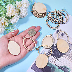 60 Stück 2 Stile DIY handgemachte geometrische Holzspäne&nbsp;WOOD-CA0001-81C