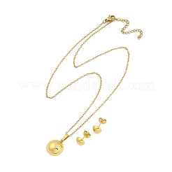 Комплекты ювелирных изделий из нержавеющей стали 304 и 201 с вакуумным покрытием SJEW-F146-03G-03