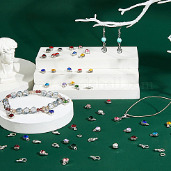 Наборы для самостоятельного изготовления плоских круглых подвесок из сплава со стразами&nbsp;DIY-FH0008-95