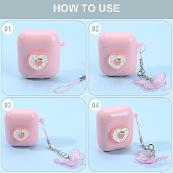 6 шт. 3-х цветные акриловые ремешки для мобильного телефона с бабочками AJEW-GF0009-11