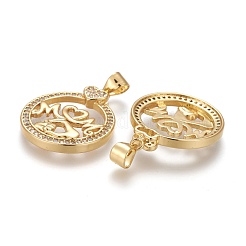 Латунные микропаве прозрачные подвески с фианитом ZIRC-Z005-05