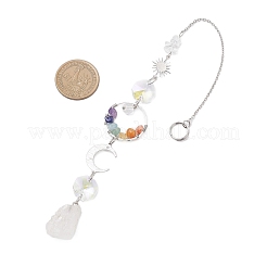 Натуральные кварцевые кристаллы и стеклянные подвесные ловцы солнца&nbsp;HJEW-JM04489-01