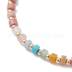 Braccialetti elastici da donna in avventurina verde naturale&nbsp;BJEW-JB13334-01