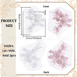 2 Stück 2 Farben Blumen-Chemiefaser mit Kristall-Strass-Stickerei zum Aufnähen auf Stoffflecken&nbsp;PATC-FG0003-60B
