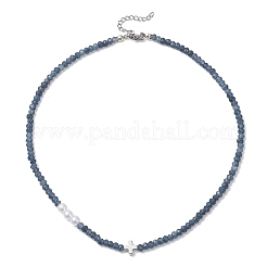 Ожерелья из натуральных малайзийских нефритов с ограненными ронделями&nbsp;NJEW-JN05835