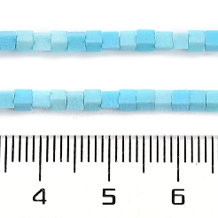 天然石瑪瑙ビーズ連売り  染め  キューブ  ディープスカイブルー  2x2x2mm  穴：1mm  約150個/連  15.08インチ（38.3cm）&nbsp;G-M422-A01-04A