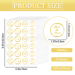 Самоклеящиеся наклейки из золотой фольги с надписью DIY-WH20001-13H