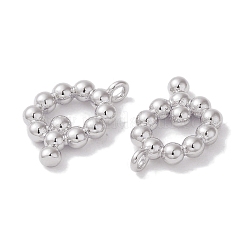 真鍮チャーム  カドミウムフリー＆ニッケルフリー＆鉛フリー  文字チャーム  プラチナ  14x9x2mm  穴：1mm&nbsp;KK-S368-16P-Q