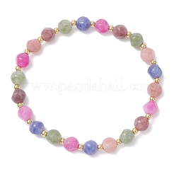 Эластичные браслеты из натуральных флюоритовых бусин для женщин&nbsp;BJEW-JB12242
