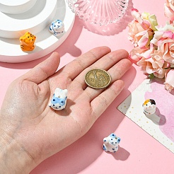 5 шт. фарфоровые бусины ручной работы с принтом PORC-YW0001-18