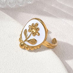 Anillos abiertos de puño esmaltados de acero inoxidable 304&nbsp;SA-CBA5A8D-03G