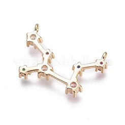Messing Mikro ebnen Zirkonia Anhänger&nbsp;ZIRC-F099-19G-04