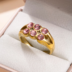 Manschettenringe aus Edelstahl 304 mit Zirkonia-Pavé&nbsp;WG0CBCB-01