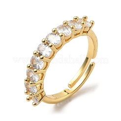 Латунные микро проложить пальцев кольца кубического циркония RJEW-H258-12G
