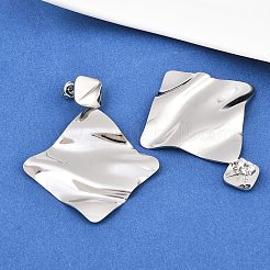 Серьги-гвоздики в форме ромба из нержавеющей стали 304&nbsp;EJEW-K268-79B-P