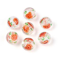 Нити из фольгированных бусин лэмпворк ручной работы&nbsp;FOIL-T008-05D