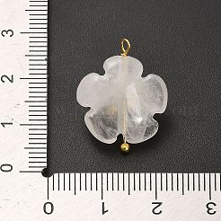 天然石クオーツクリスタルペンダント  真鍮のパヴェキュービックジルコニアとエナメルフルーツの金具が付いたフラワーチャーム  ゴールドカラー  ブドウ  21x17x9mm  穴：1.8mm&nbsp;G-C290-02C
