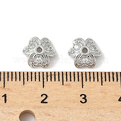 Capuchon de perle de zircone cubique transparent micro pave en laiton&nbsp;KK-V015-15P