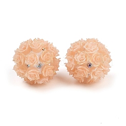 Акриловые светящиеся бусины ручной работы из полимерной глины со стразами CLAY-H003-07G