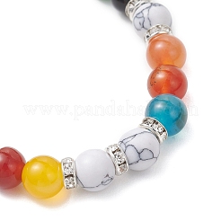 Браслеты из натурального агета и синтетического говлита с бусинами для женщин&nbsp;BJEW-JB12964