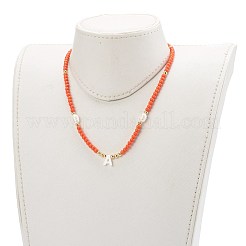 Ожерелья с подвесками из натуральных ракушек NJEW-JN03405