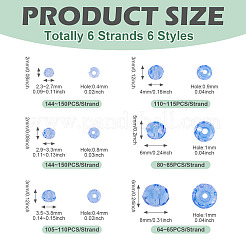 6 нити 6 стилей стеклянных бусин нити&nbsp;EGLA-TA0013-21C