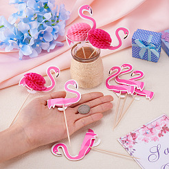 50 шт. 2-х цветные деревянные с бумажными украшениями для торта&nbsp;AJEW-TA0001-61