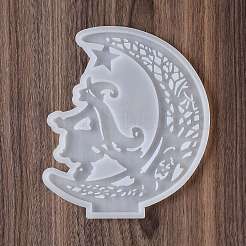 Хэллоуин тема diy луна с ведьмой дисплей украшения силиконовые Молды DIY-G058-E01