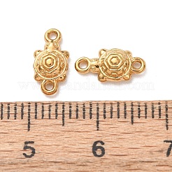 オーシャン 304 ステンレススチール リンク コネクター チャーム  カメ  ゴールドカラー  10.5x5x2.5mm  穴：1mm&nbsp;STAS-K291-18G