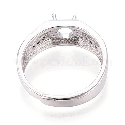 Кольцо для помолвки с родиевым покрытием 925 пробы из серебра [925] пробы с микропаве из кубических цирконий STER-T008-14P