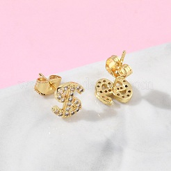 Boucles d'oreilles à clous en laiton et strass pour femmes&nbsp;EJEW-G464-04G-01
